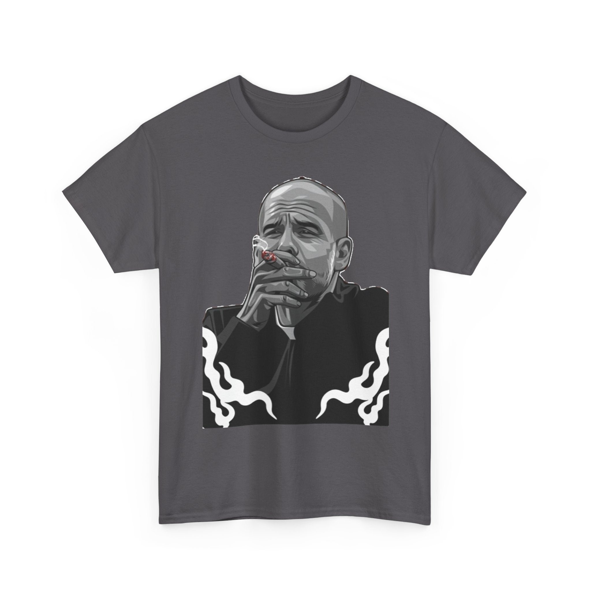 Pep Guardiola Smoking Portrait T‑Shirt — Moody Graphic Tee