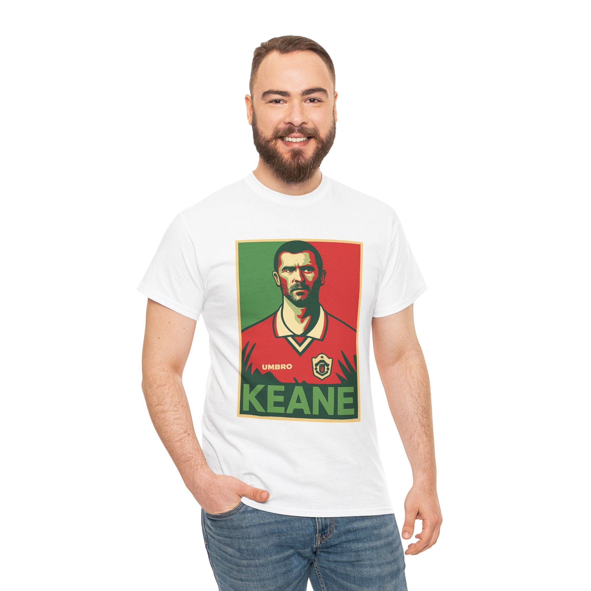 Keane Football Poster Tee — Retro Soccer Jersey Graphic T-Shirt