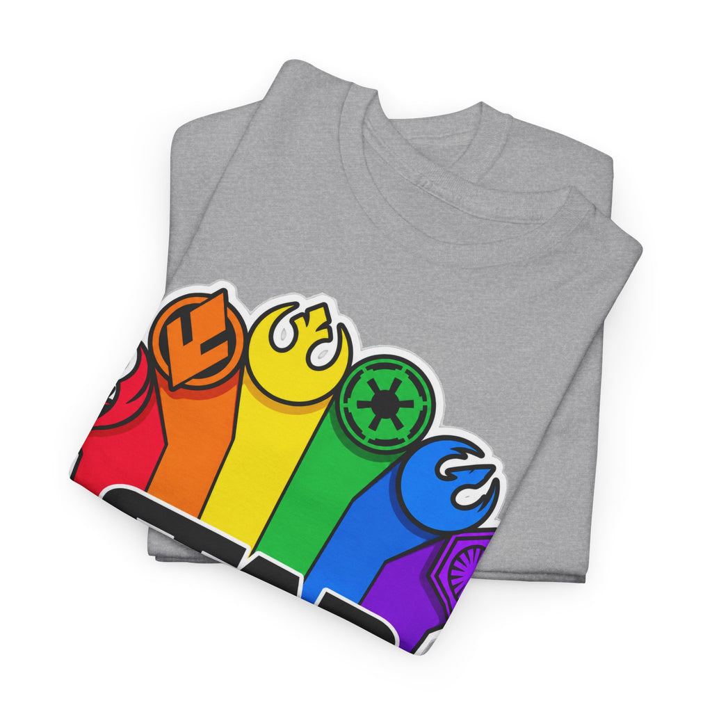 Star Wars Rainbow Emblem Tee — LGBTQ+ Pride Fan Cotton Shirt