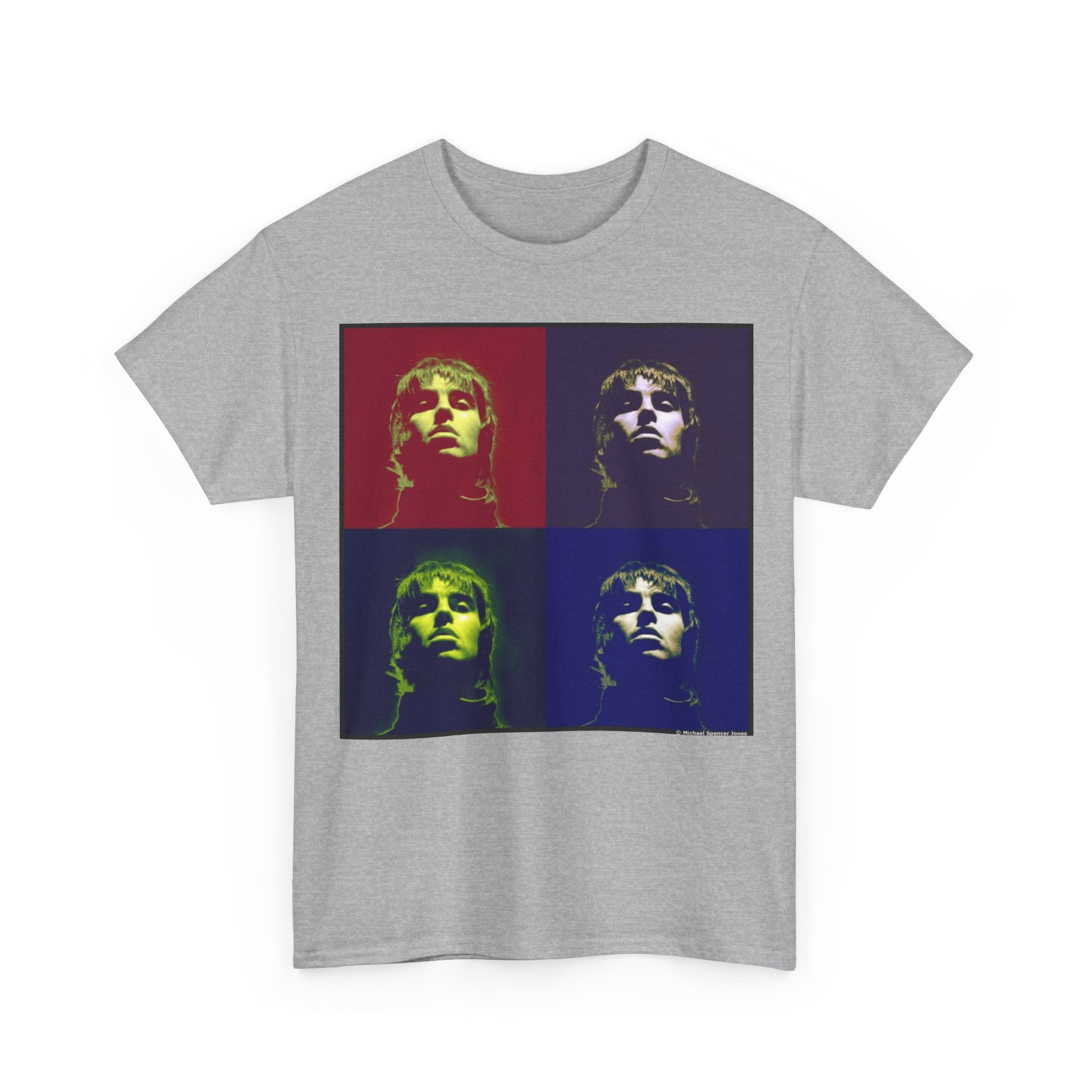 Liam Gallagher Oasis Pop Art Portrait T-Shirt - Retro Color Block Music Icon Tee