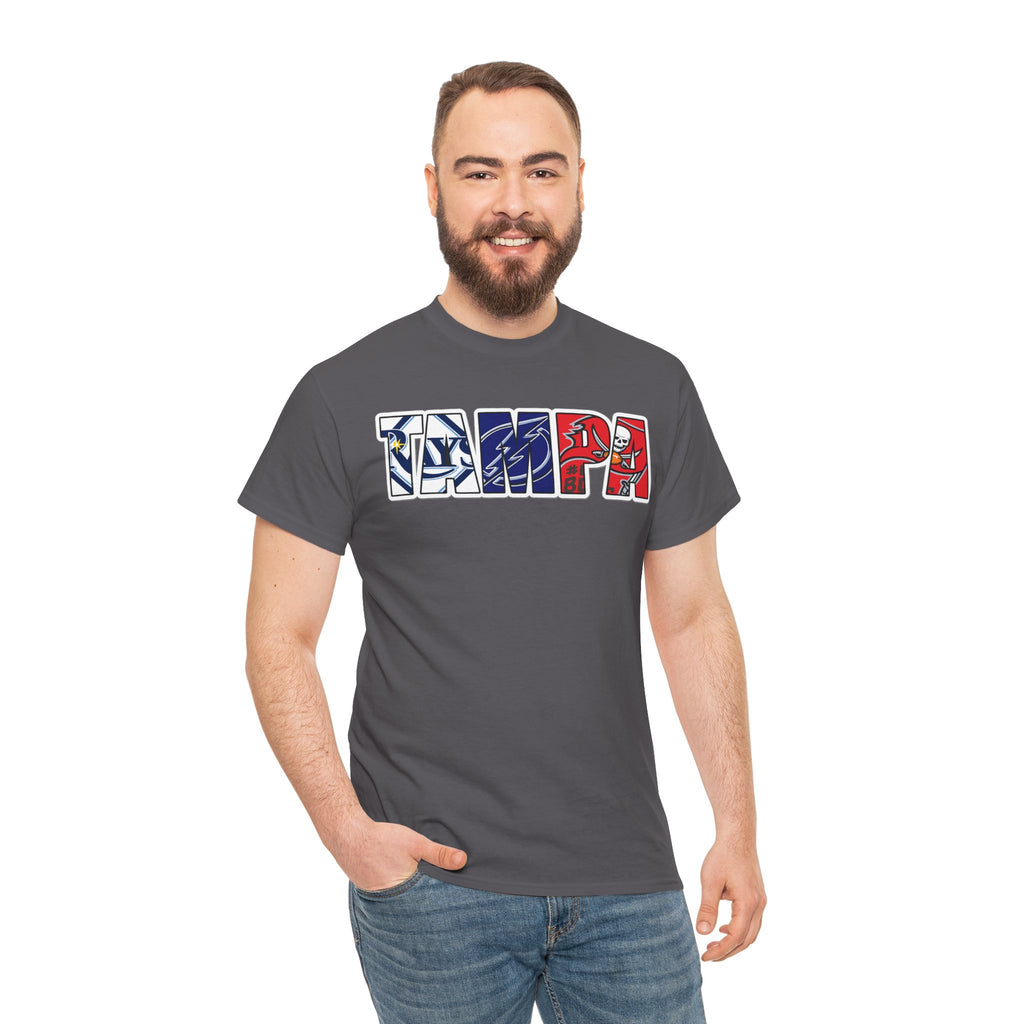 Tampa Block Letter Tee — Florida Flag Graphic T‑Shirt