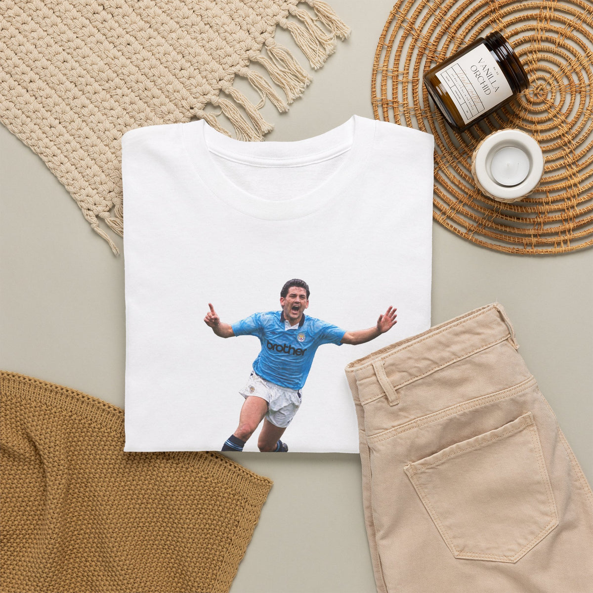 David White Manchester City Legend Cotton T-Shirt