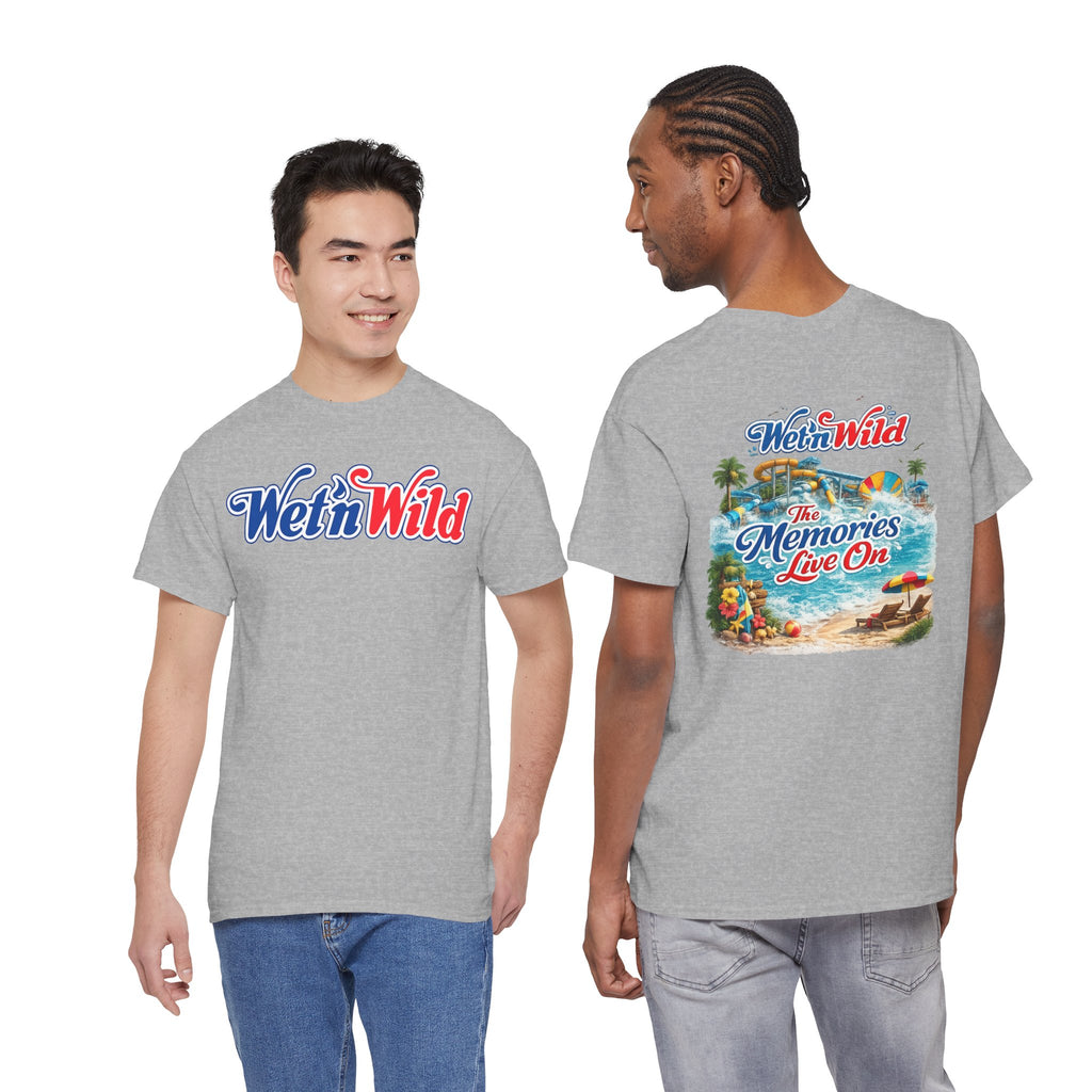 Wet'n Wild Beach Tee — "The Memories Live On" Retro Island Graphic Shirt