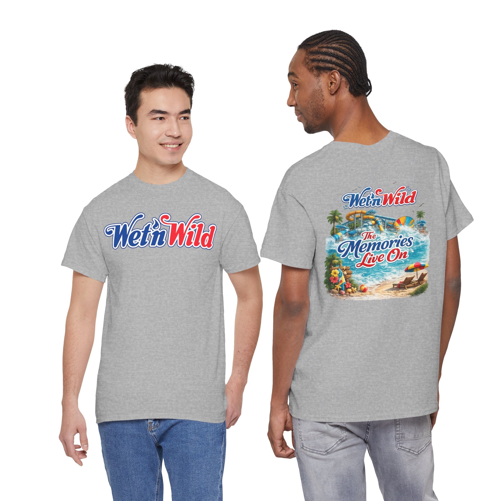 Wet'n Wild Beach Tee — "The Memories Live On" Retro Island Graphic Shirt