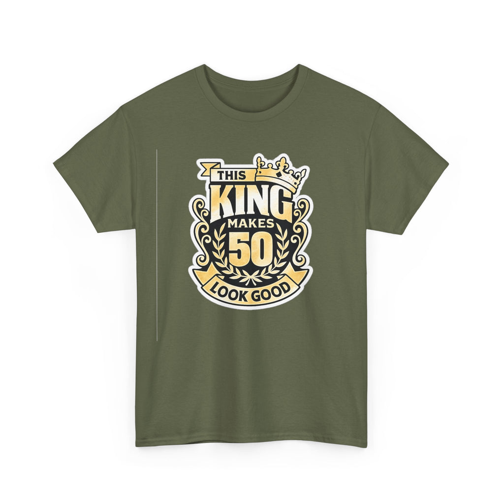 50th Birthday King T-Shirt – "This King Makes 50 Look Good"