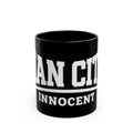 Black Mug — Man City 'Innocent' Bold Typography Coffee Cup