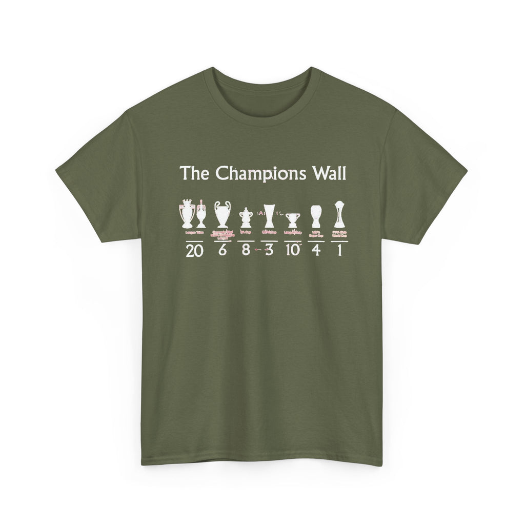 Liverpool The Champions Wall T-Shirt – Soccer/Football Trophy Timeline Tee