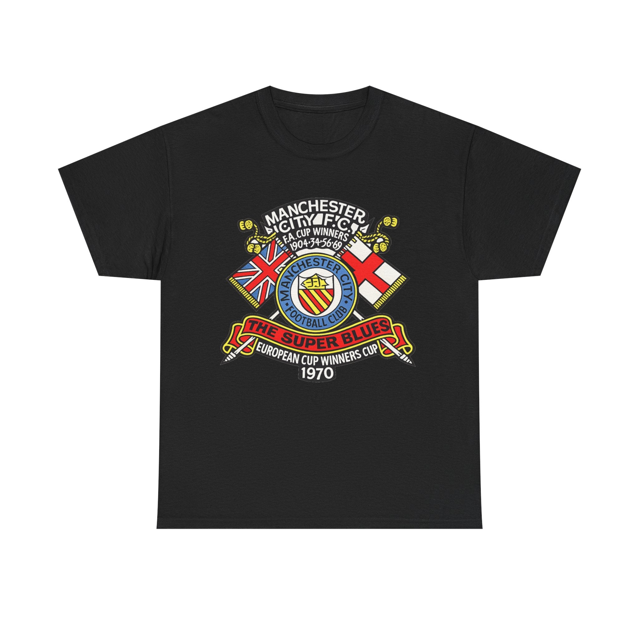 Manchester City Vintage Crest Tee — 'The Super Blues' 1970 European Cup Winners