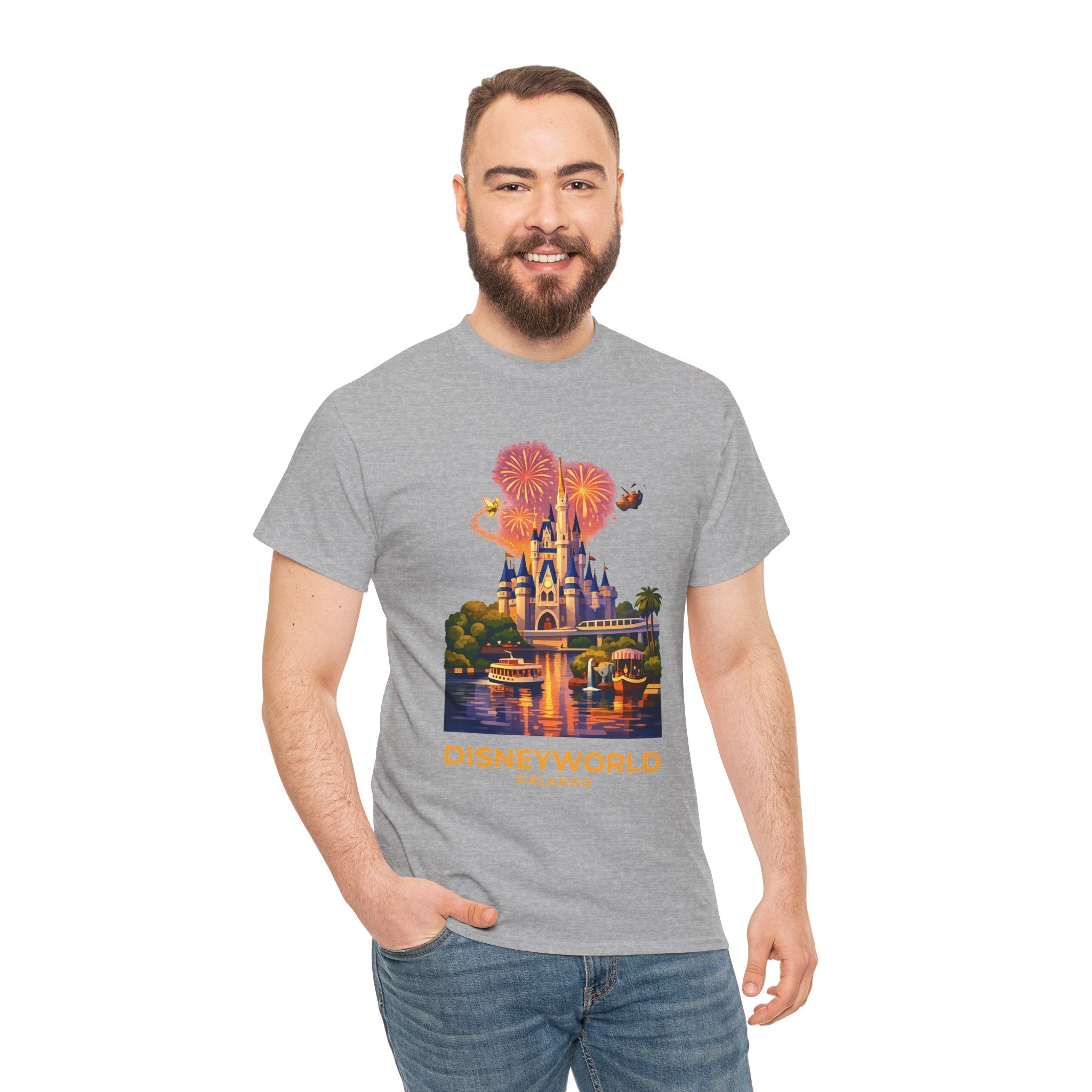 Disney World Castle Orlando Fireworks Cotton T‑Shirt