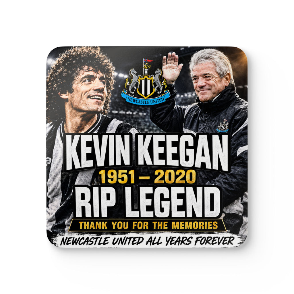 Kevin Keegan Memorial Cork Coaster Set — "RIP LEGEND 1951–2020" Newcastle United Tribute