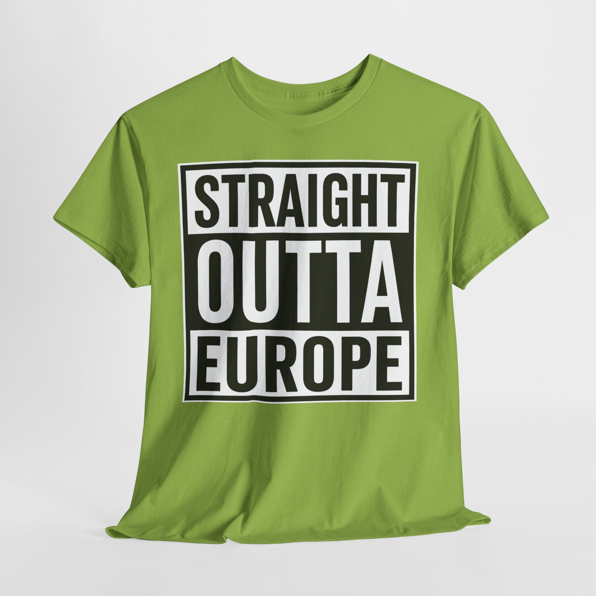 Straight Outta Europe T-Shirt — Bold Black Box Graphic Tee