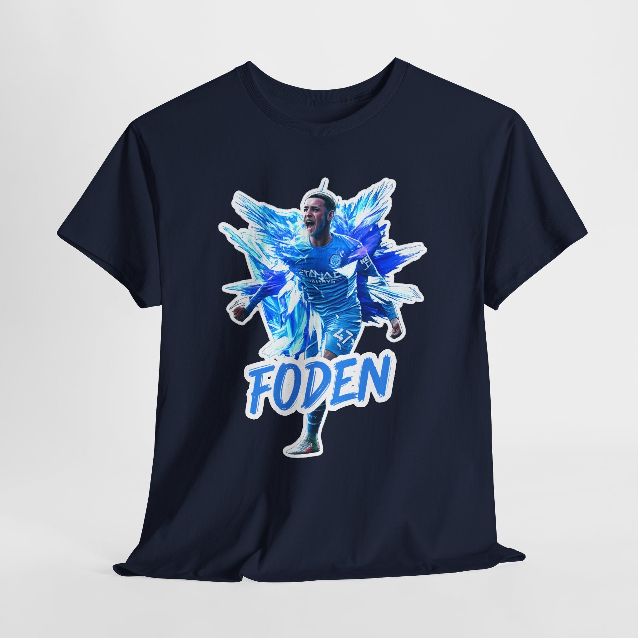 Phil Foden Manchester City Soccer T‑Shirt — Blue Graphic Football Fan Tee