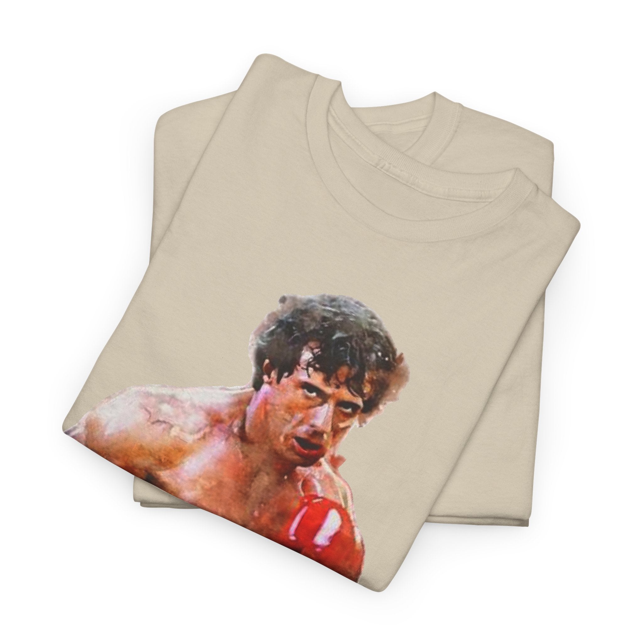 Boxer Rocky Painting T‑Shirt — Vintage American Flag Boxing Tee