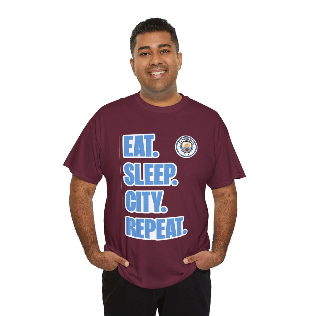 Eat. Sleep. City. Repeat. T‑Shirt — Manchester City Fan Tee