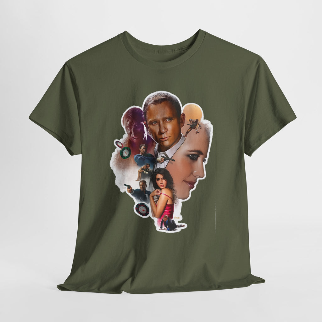 Jame Bond Movie Collage T‑Shirt — Vintage Film Noir Portrait Tee