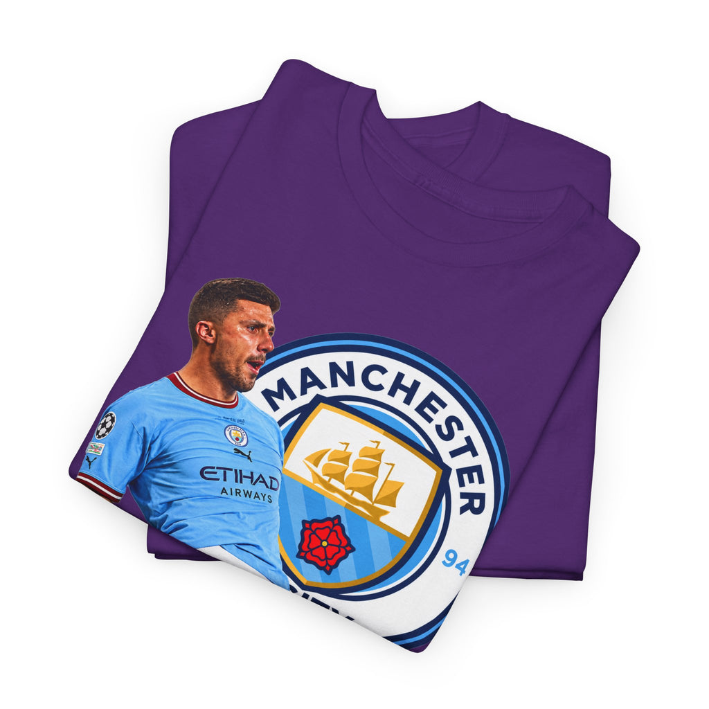 Rodri Manchester City Legend Cotton T-Shirt – Celebratory Slide Graphic Tee