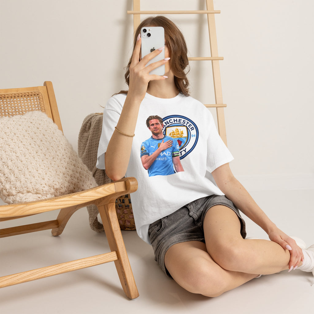 Kevin De Bruyne Manchester City Legend Cotton T-Shirt — Player Tribute Tee (Heart Badge Design)