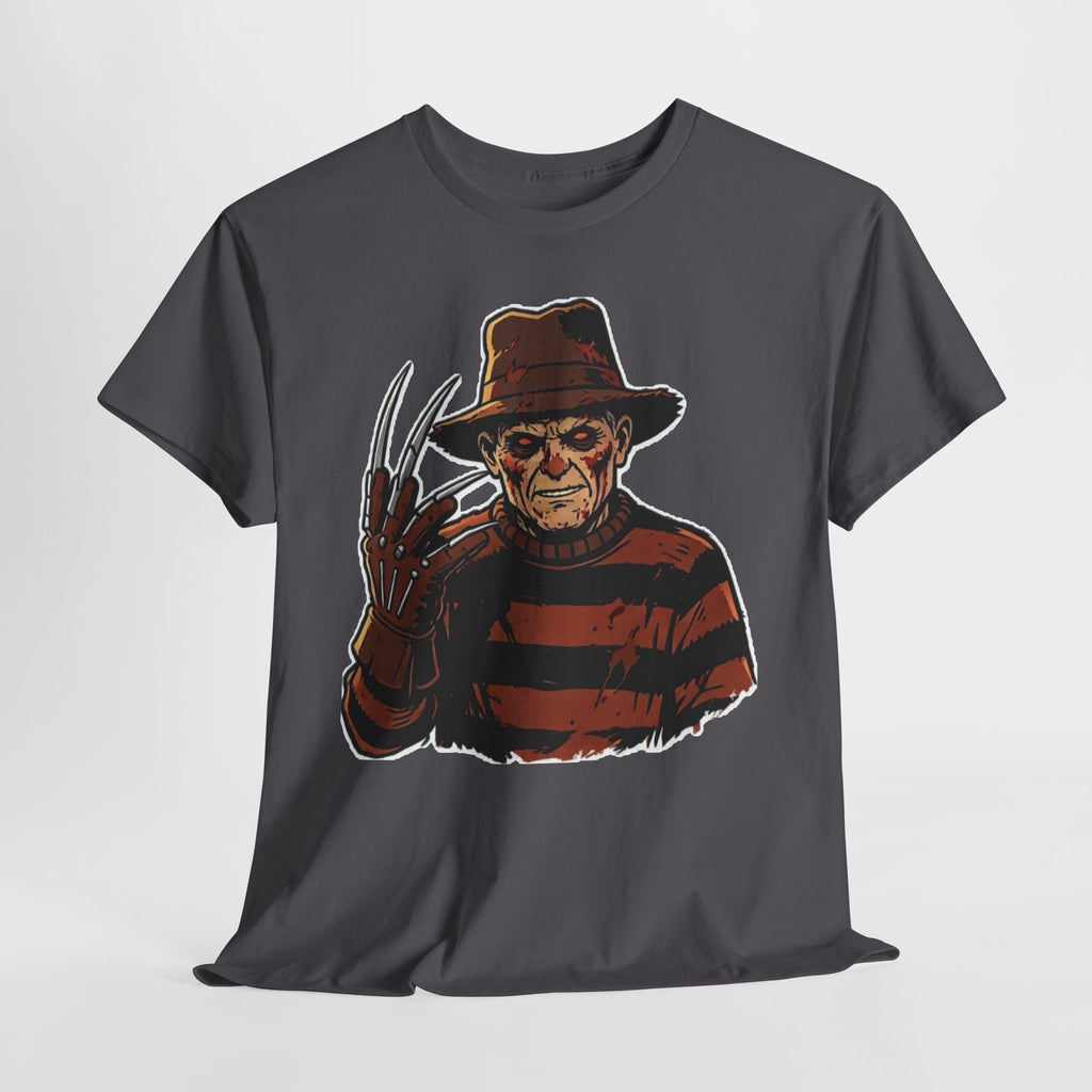 Freddy Krueger Horror Tee — Vintage Striped Nightmare Graphic