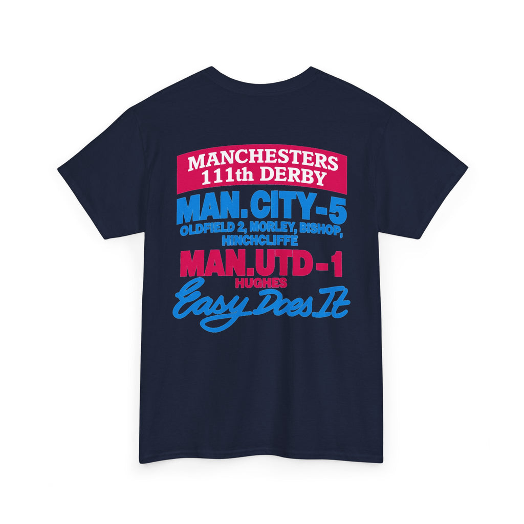 Maine Road Massacre Retro Cotton T-Shirt — Man City 5 vs Man Utd 1 Retro September 1989 Derby T‑Shirt