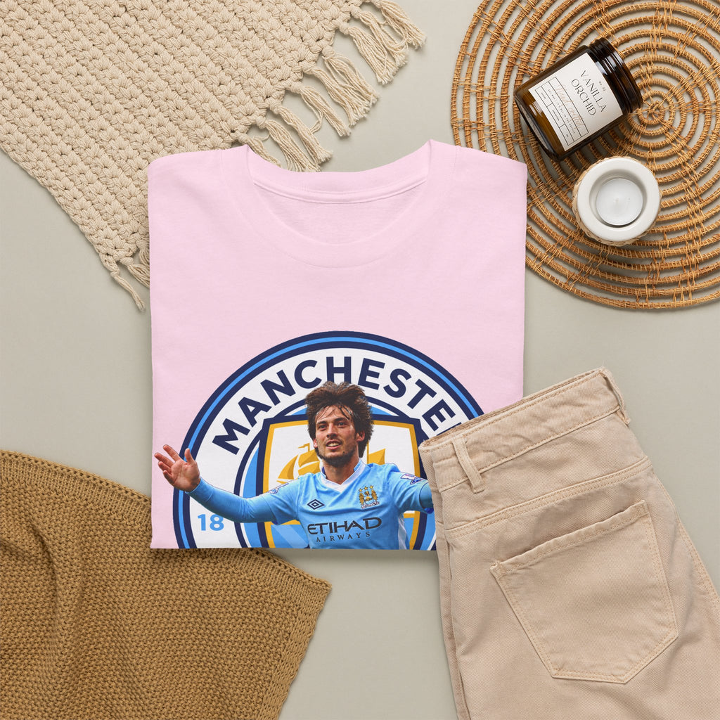 David Silva Manchester Legend Football Tee — Player Celebration Design