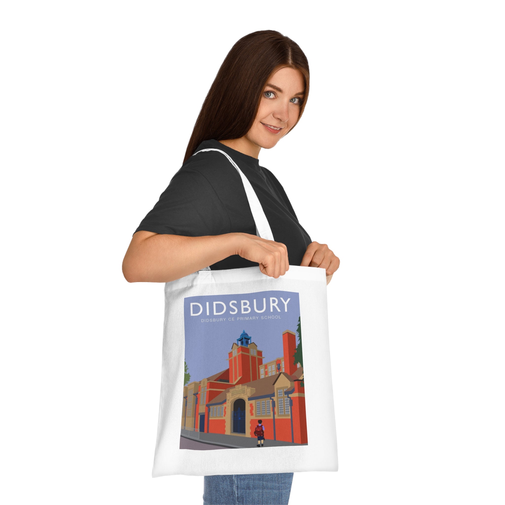 Elm Grove Didsbury C of E Primary School Vintage Travel Tote — Retro Illustrated Cotton Shopper Bag
