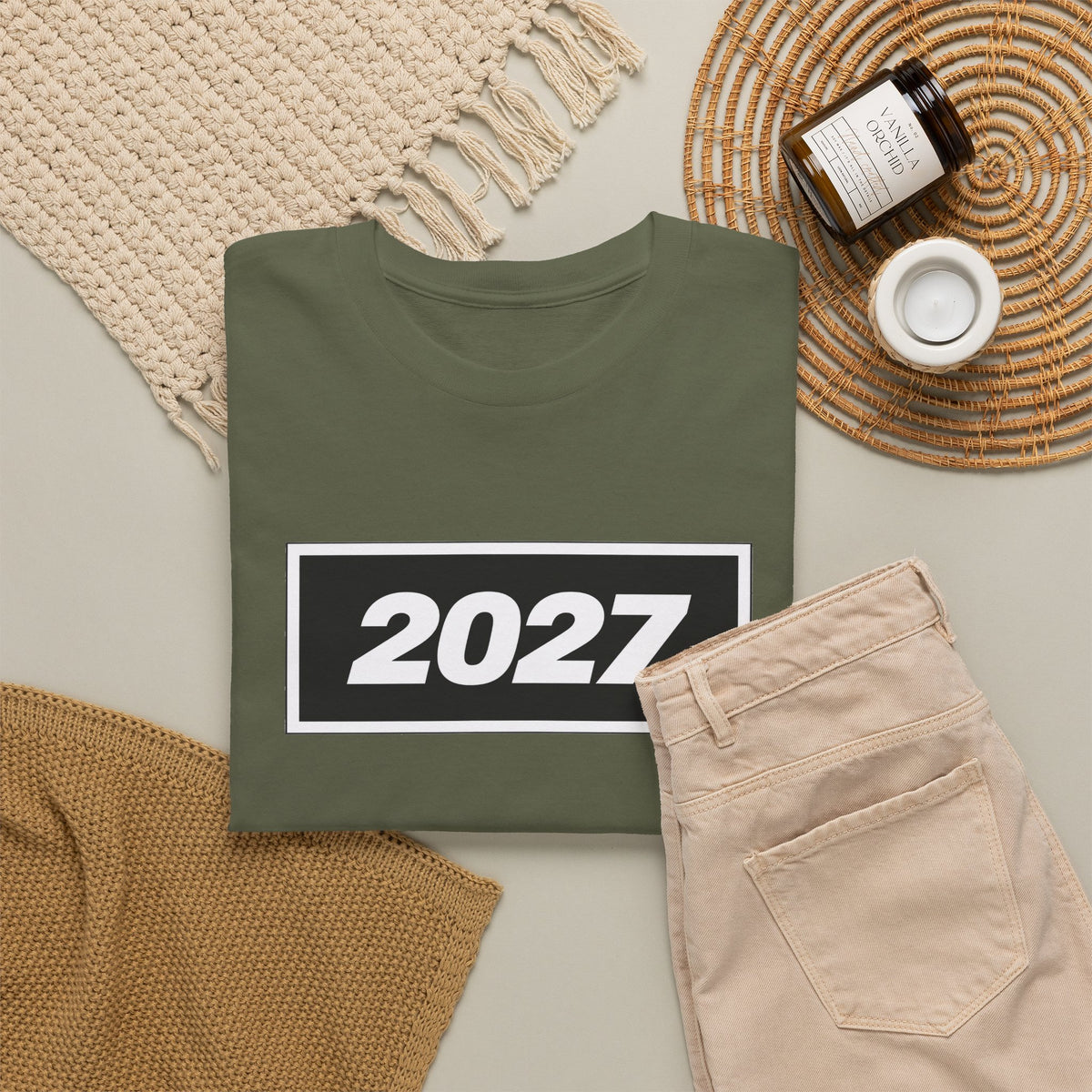 Oasis Inspired 2027 Graphic Tee — Minimal Year Rectangle T‑Shirt for New Year Celebrations