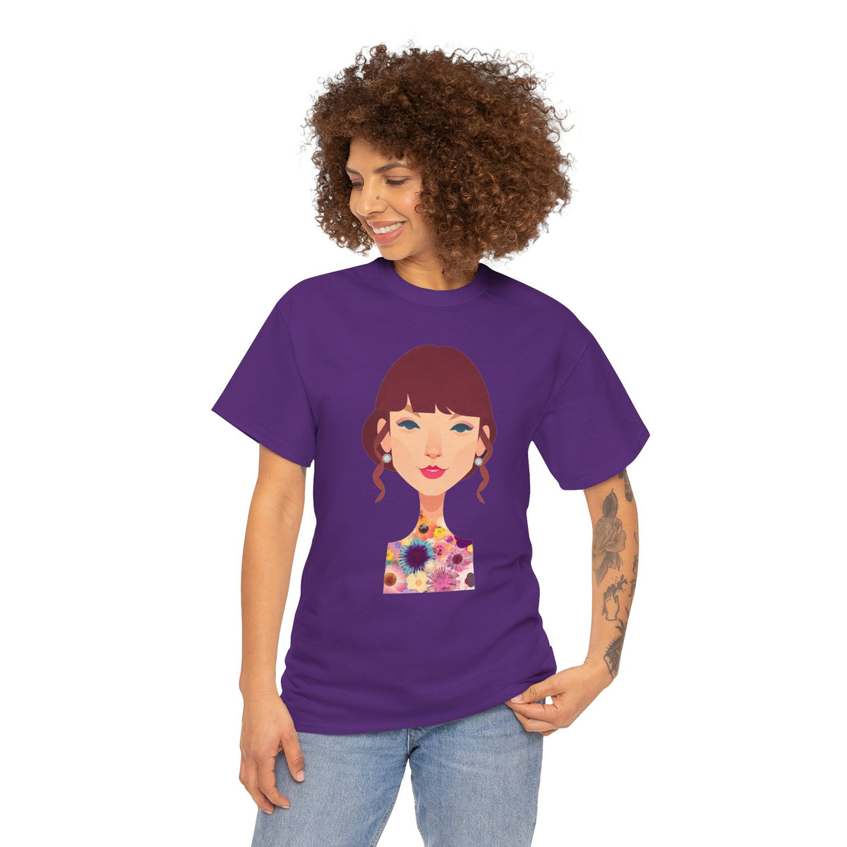 T Swift Illustration Cotton T-Shirt
