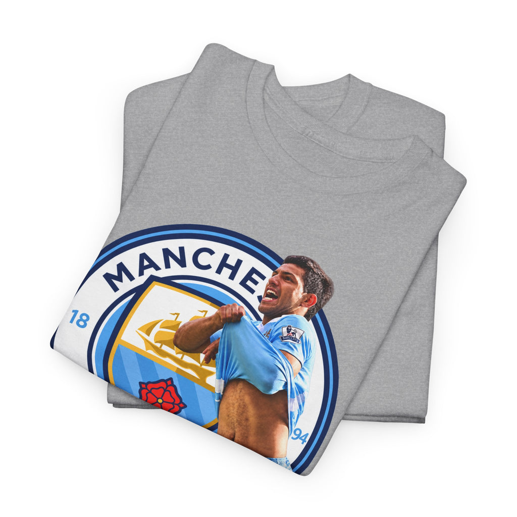 Sergio Aguero Manchester City Legend Soccer Tee — Player Celebration Graphic T-Shirt