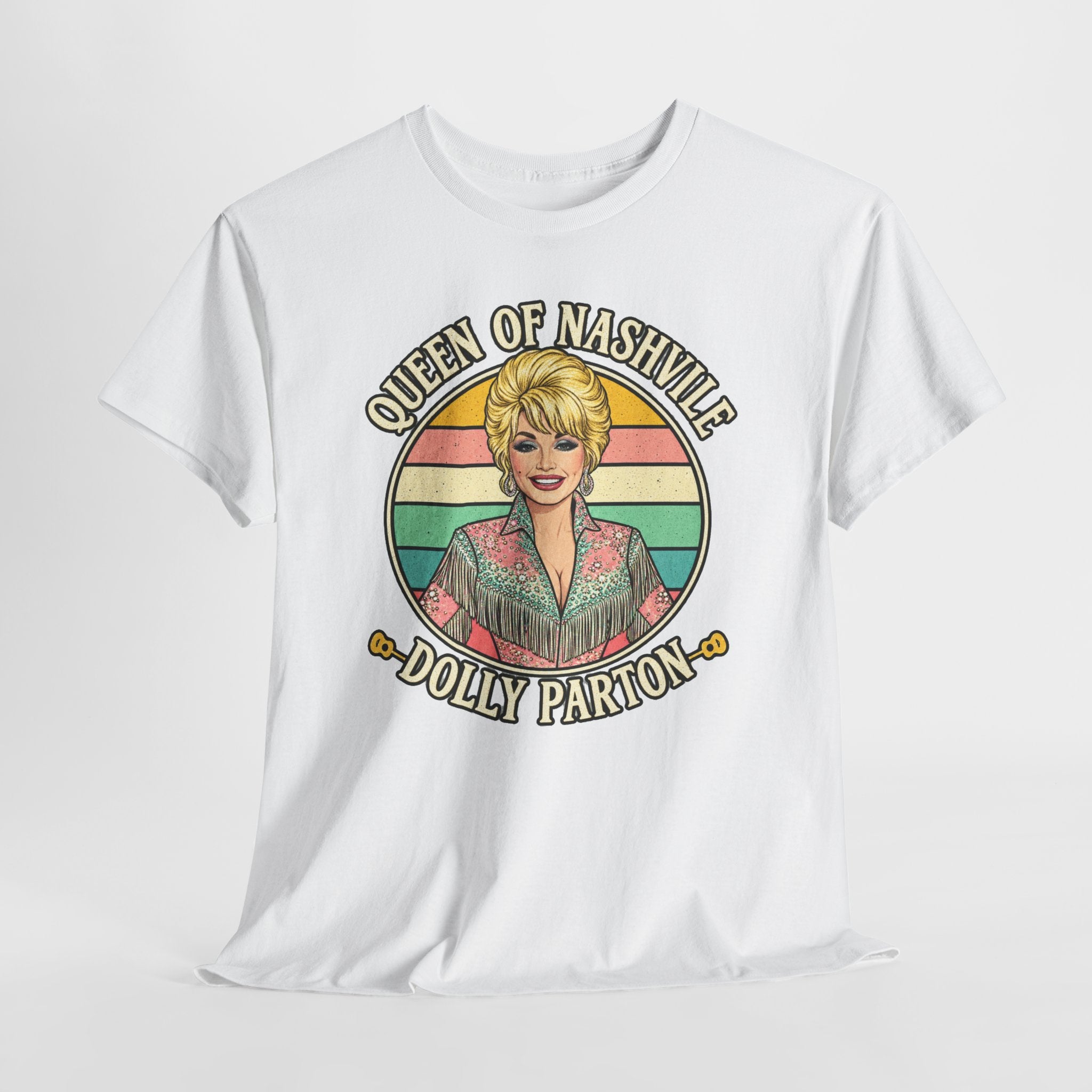 Queen of Nashville Graphic Tee — Dolly Parton Retro Portrait Shirt