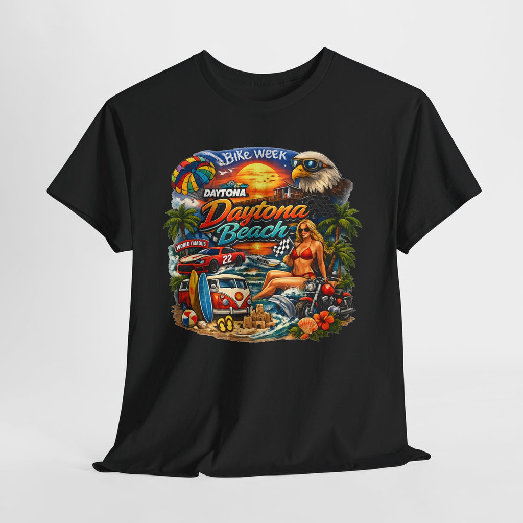 Daytona Beach Vintage Surf T-Shirt — Retro Sunset Palm Beach Tee