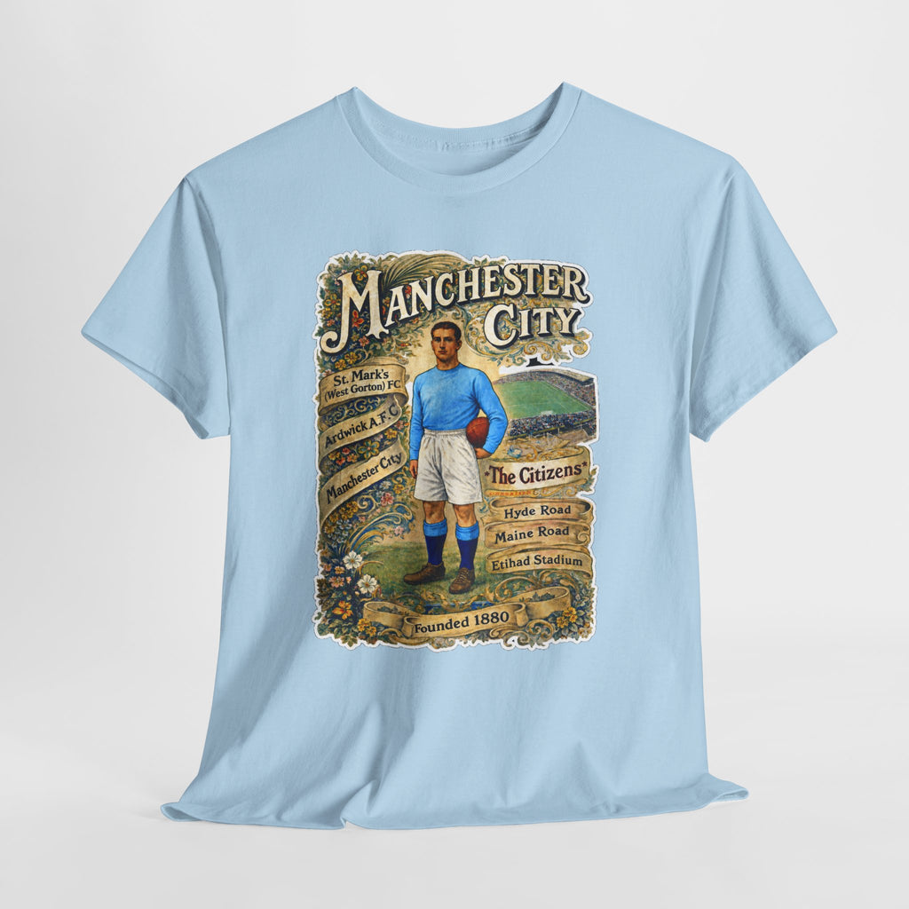 Manchester City Vintage Football Tee — Retro Soccer Graphic T-Shirt