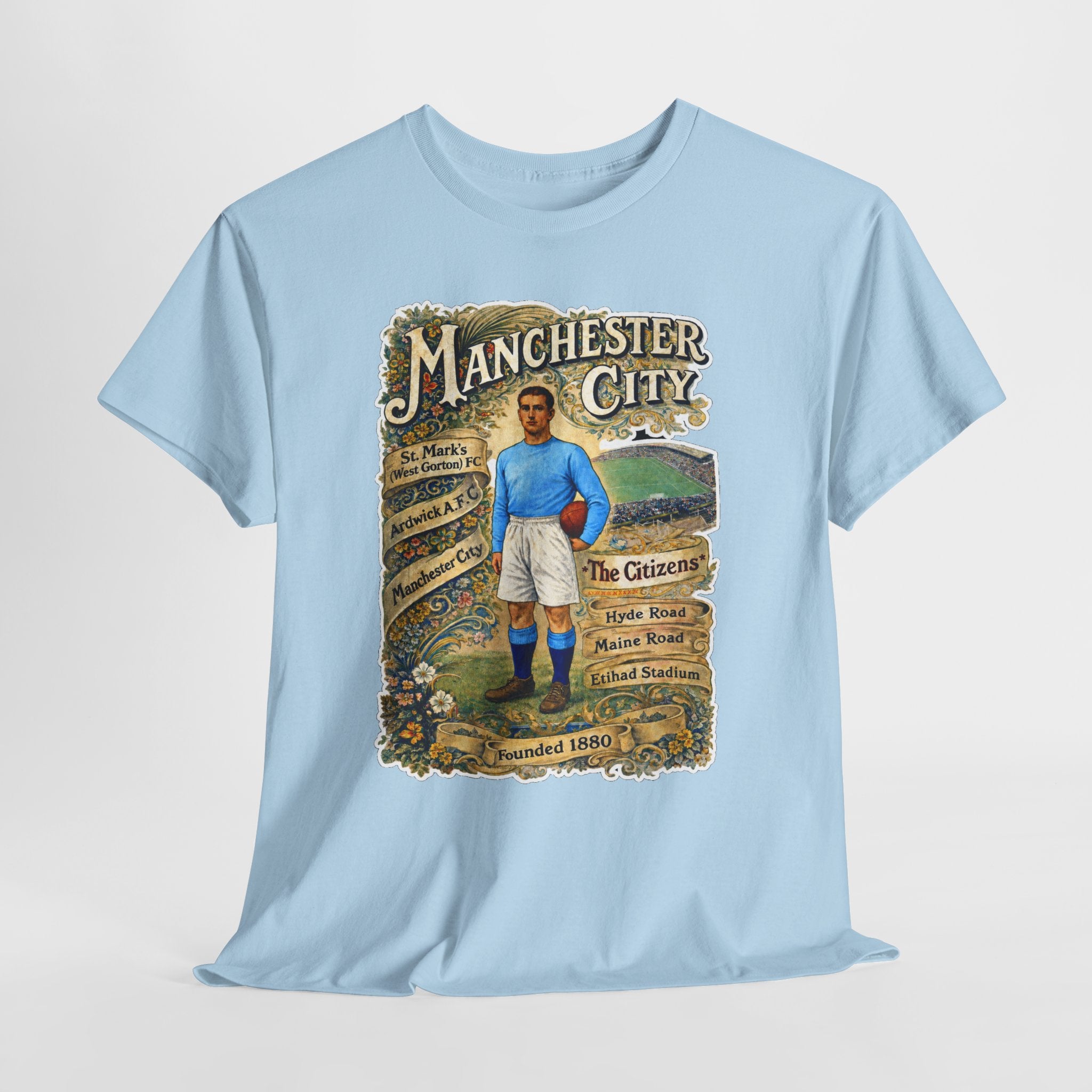 Manchester City Vintage Football Tee — Retro Soccer Graphic T-Shirt