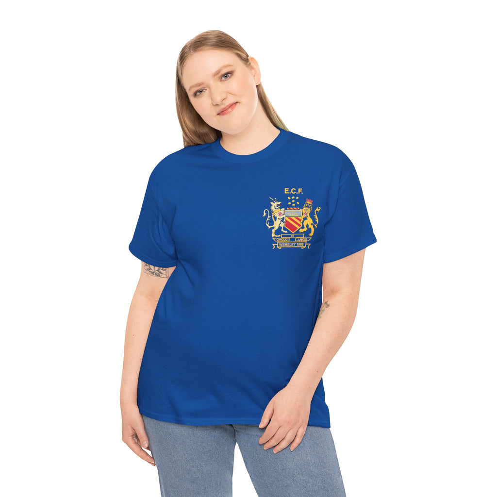 Manchester United Wembley 1968 Heraldic Crest Tee — Vintage Coat of Arms Chest Print