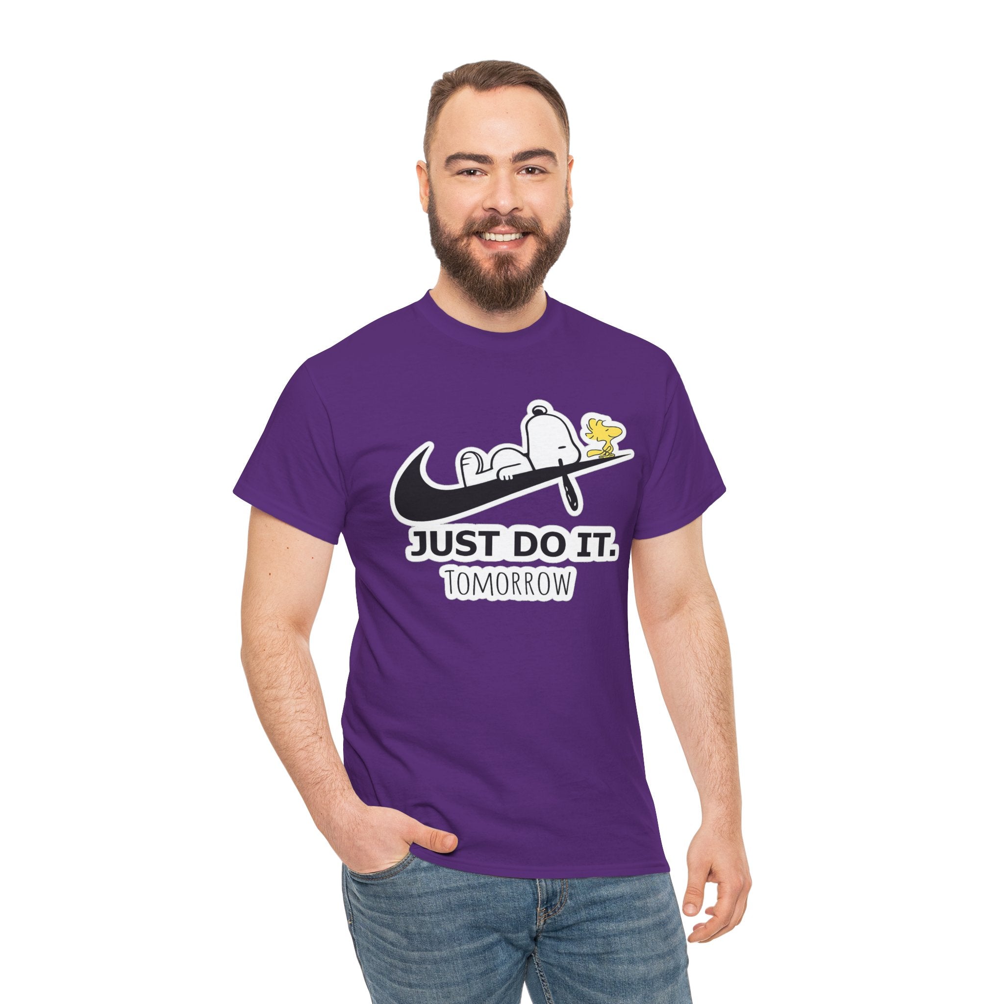 Snoopy "Just Do It Tomorrow" Graphic Cotton T-Shirt