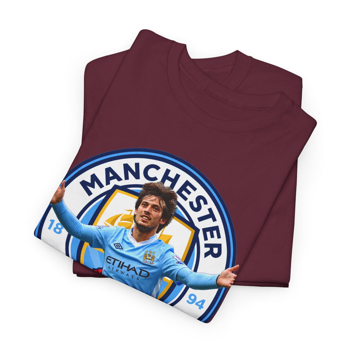 David Silva Manchester Legend Football Tee — Player Celebration Design