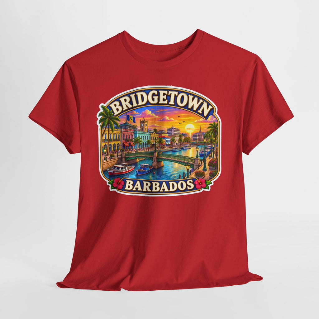 Bridgetown Barbados Vintage Sunset Tee — Caribbean Travel Souvenir T-Shirt