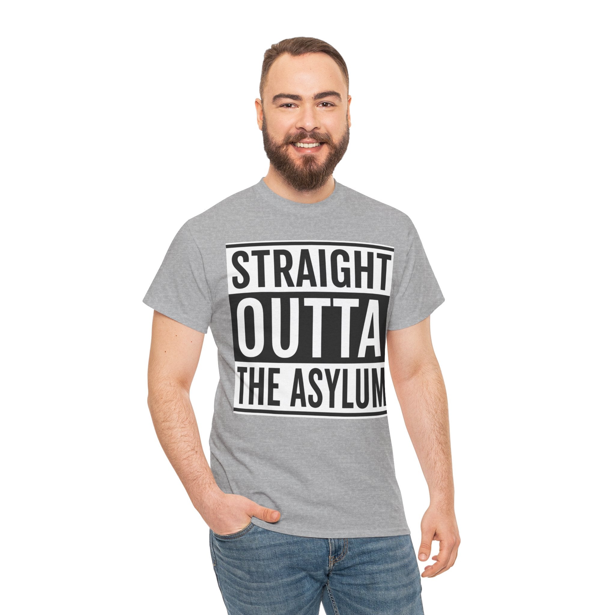 Straight Outta the Asylum T-Shirt – Graphic Statement Tee