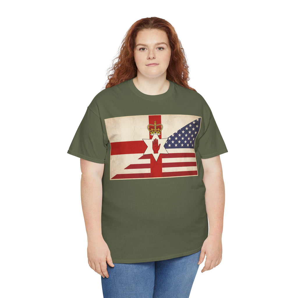 Northern Ireland + American Flag Tee — Vintage Graphic Shirt