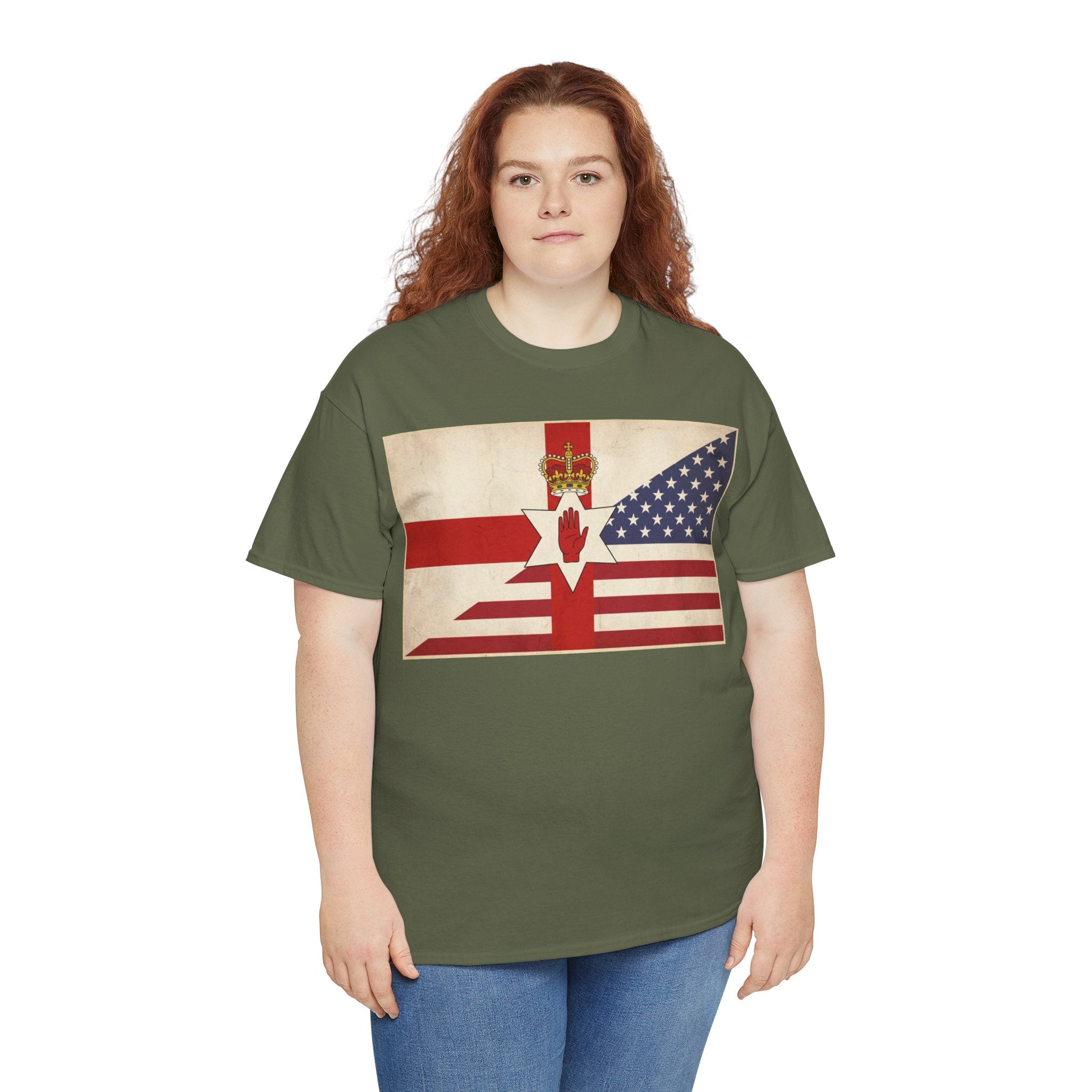 Northern Ireland + American Flag Tee — Vintage Graphic Shirt