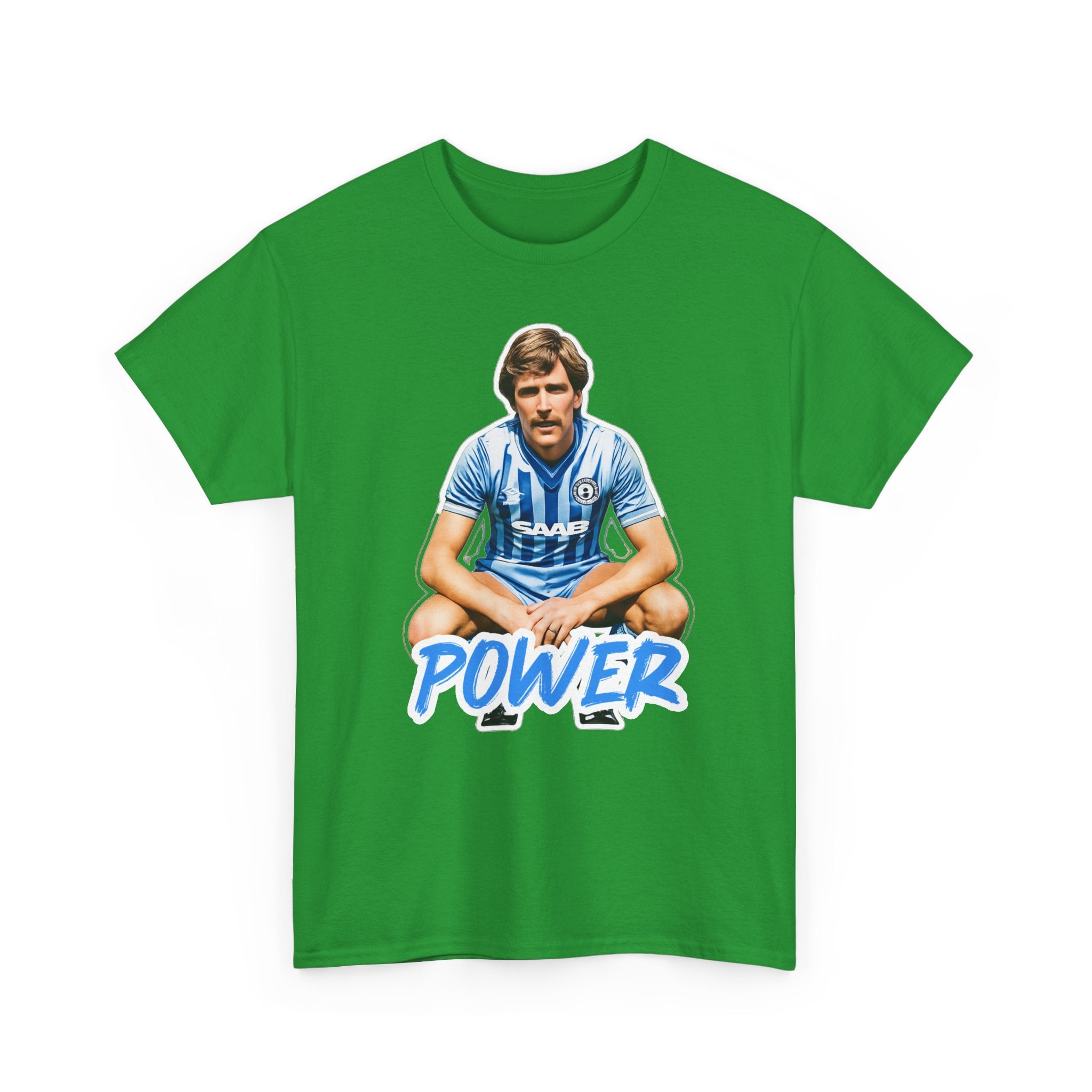 Paul Power Manchester City Legend Player Graphic Tee — Retro Football Jersey Design