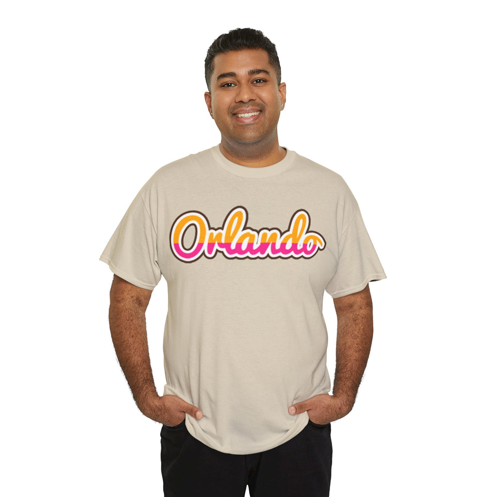 Orlando Retro Script Tee — Vintage Sunset City Souvenir Shirt