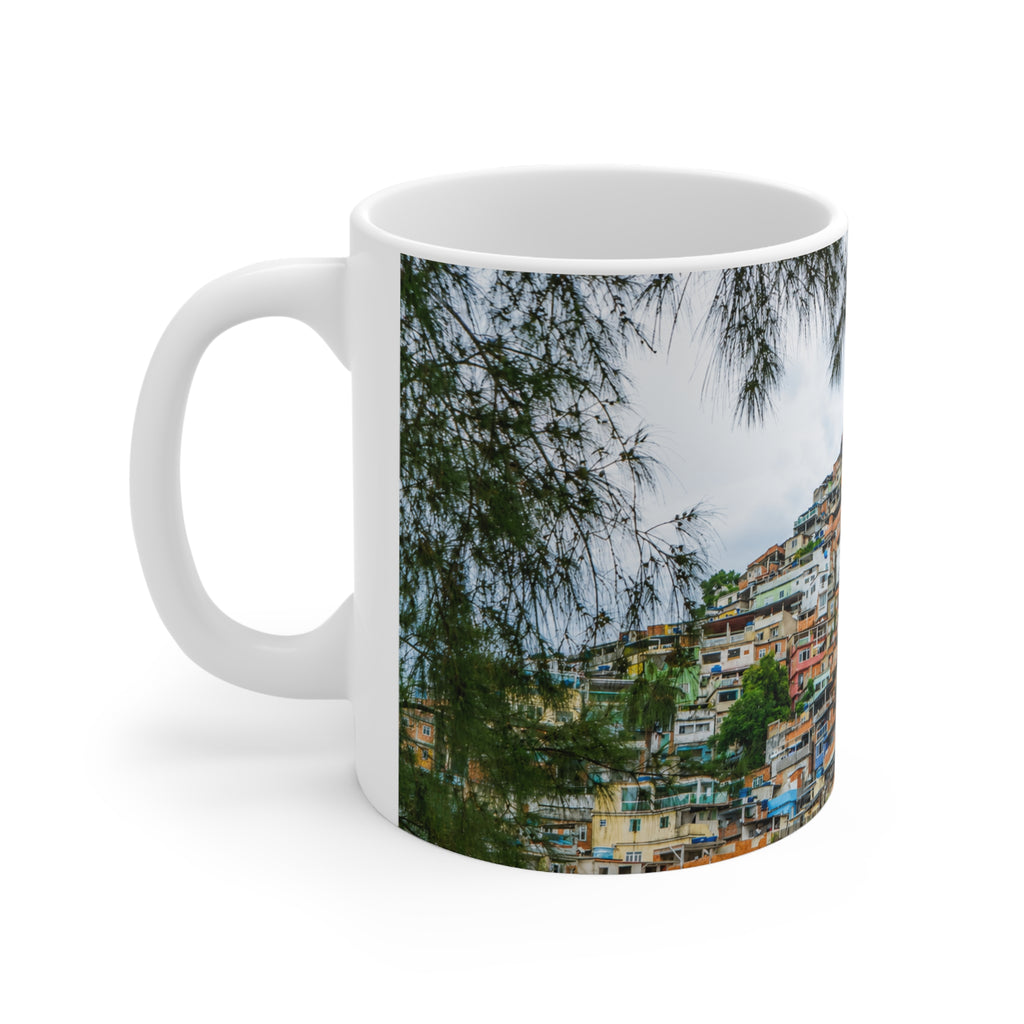 Favela Cityscape Coffee Mug — Tropical Rio Panorama Ceramic Mug (11oz, 15oz)