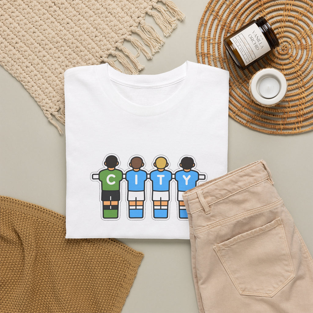 City Soccer Team Tee — Retro Foosball Players Graphic T-Shirt