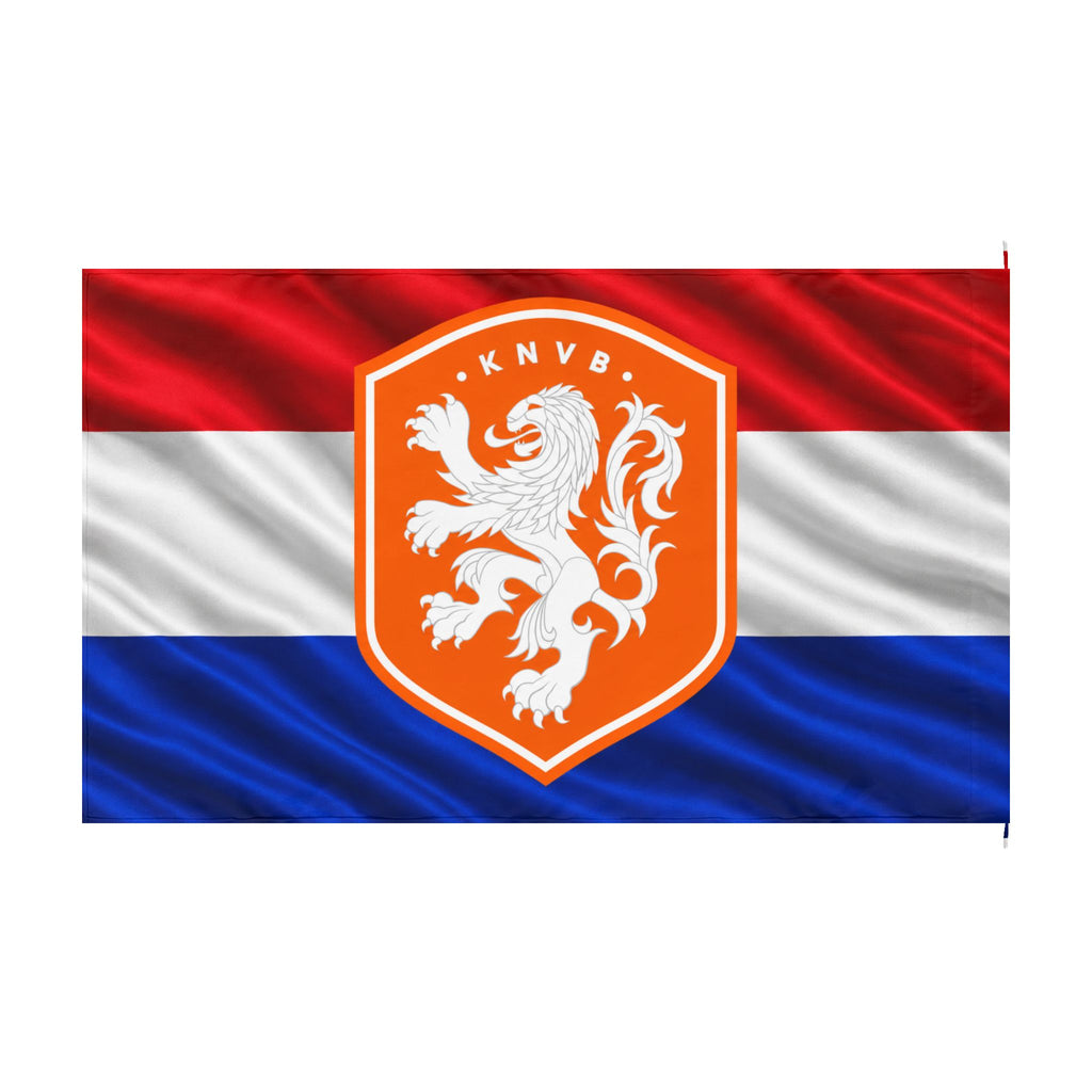 Netherlands KNVB Lion Double-Sided Flag — Dutch Orange Football Supporter Flag