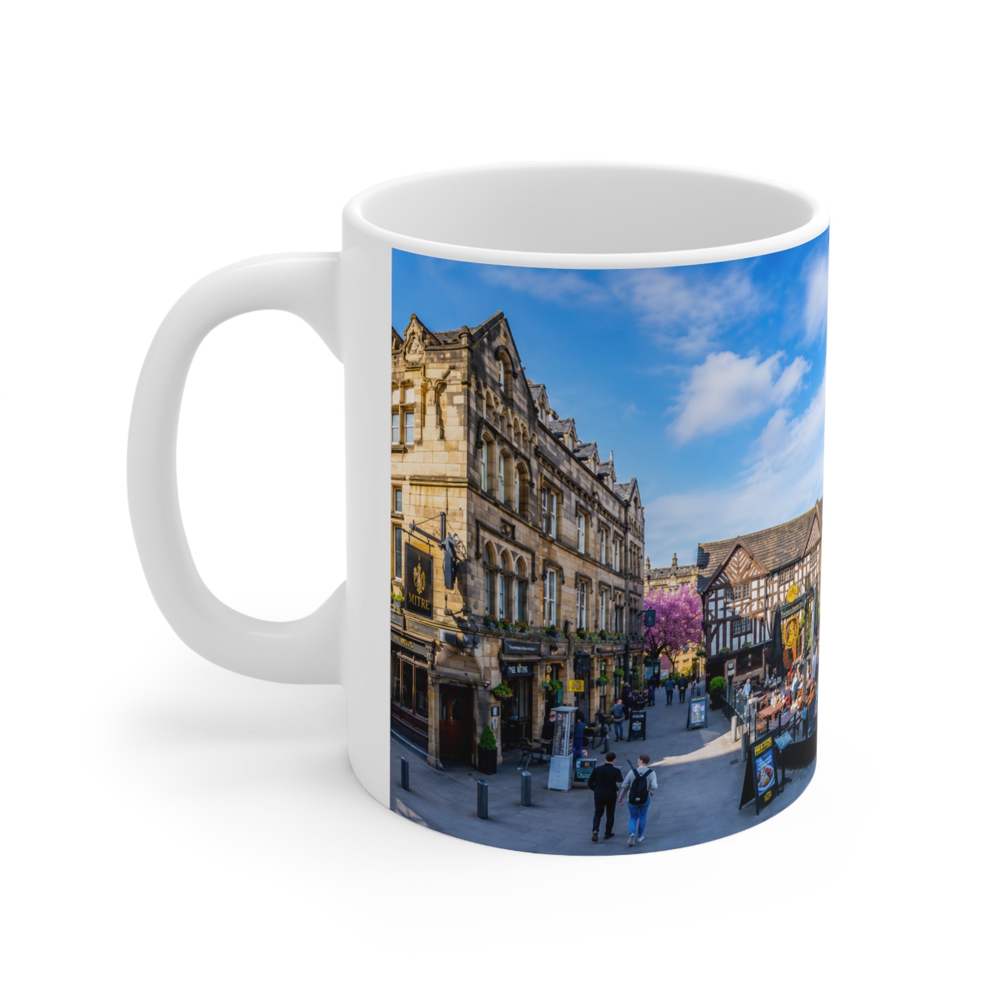 Manchester England Street Scene Ceramic Coffee Mug — 11oz & 15oz