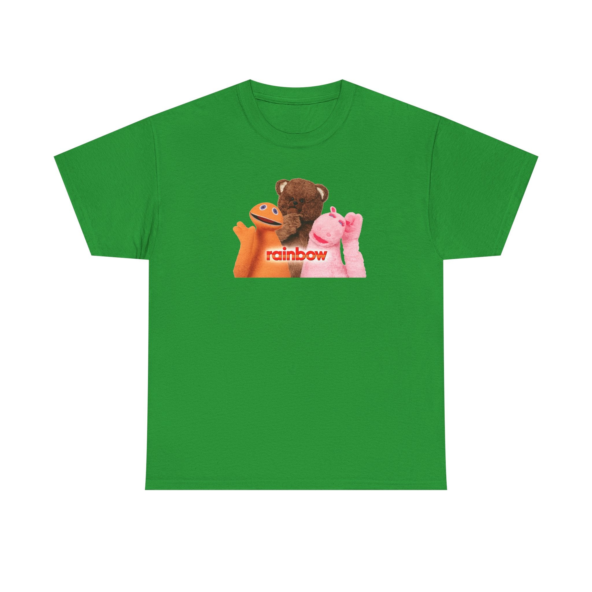 Rainbow Kids TV Zippy, George and Bungle Puppets T-Shirt — Cute Teddy & Hand Puppets Graphic Tee