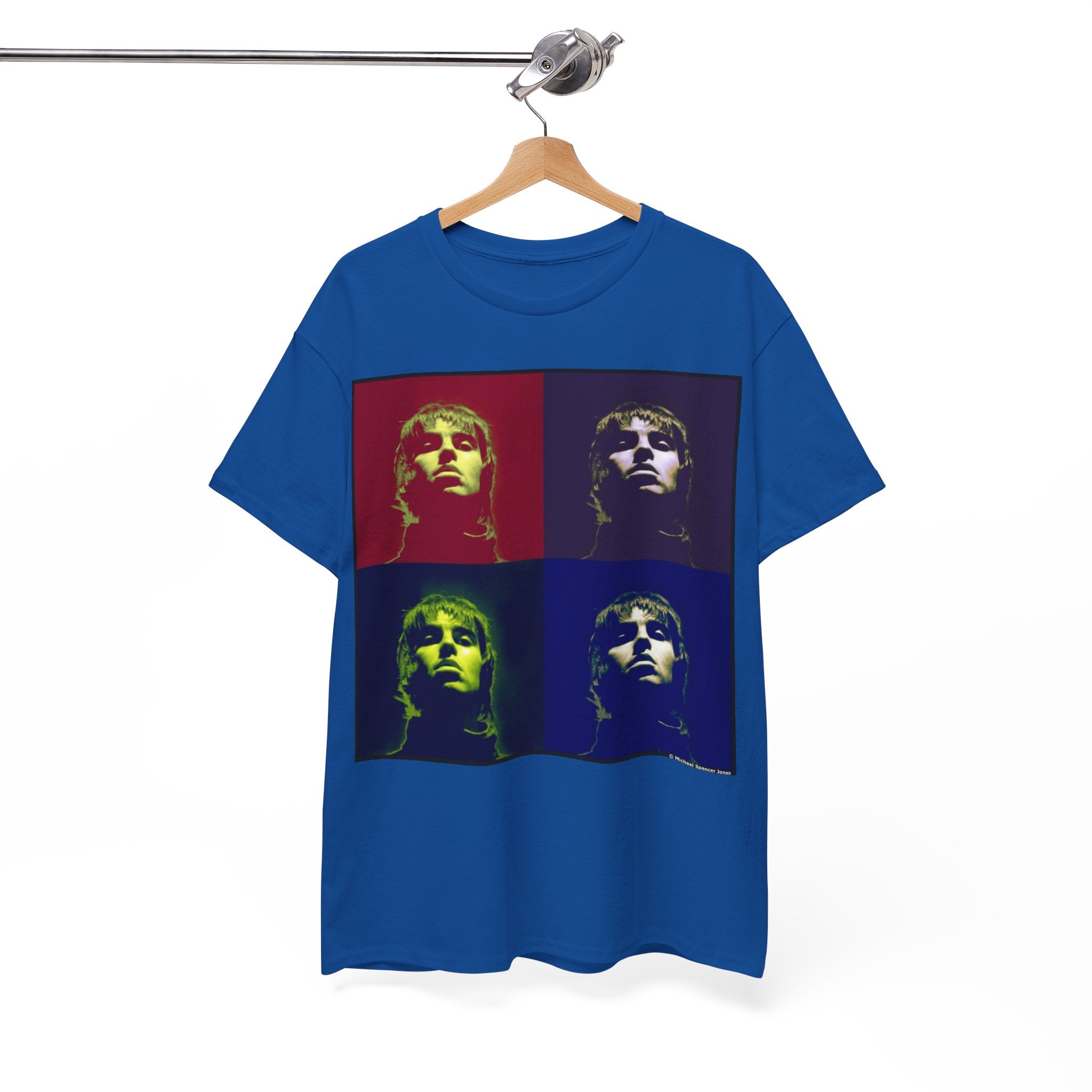 Liam Gallagher Oasis Pop Art Portrait T-Shirt - Retro Color Block Music Icon Tee