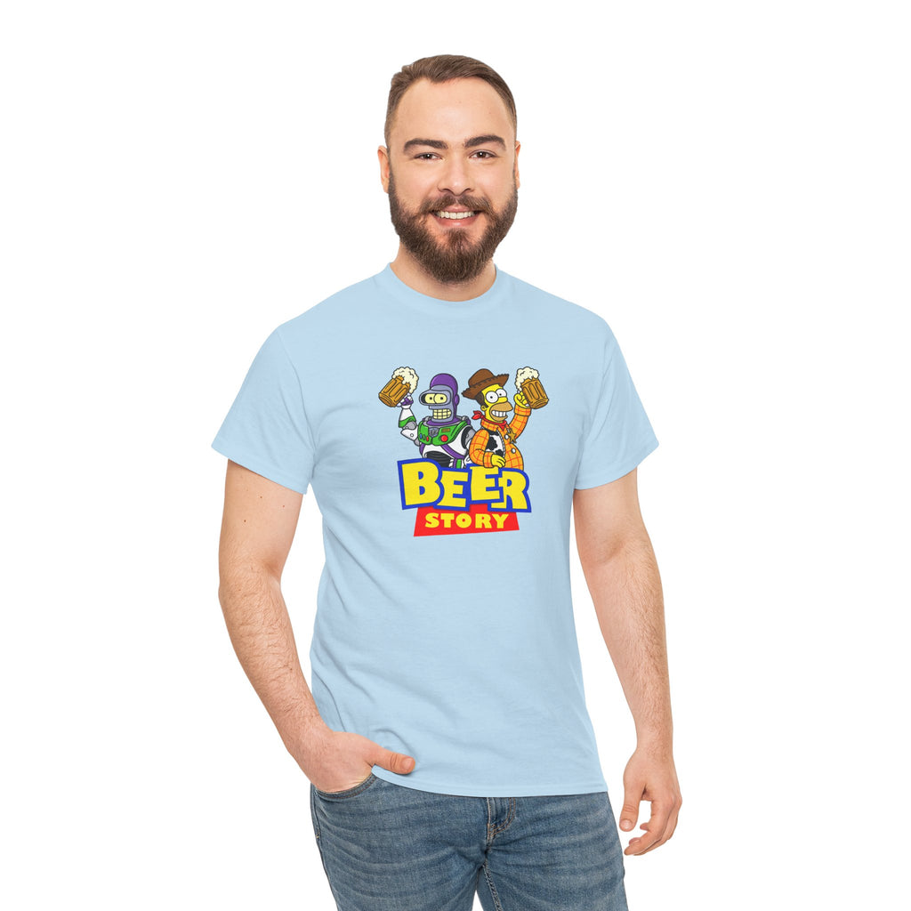 Beer Story T-Shirt — Funny Cartoon Beer Buddies Graphic Tee