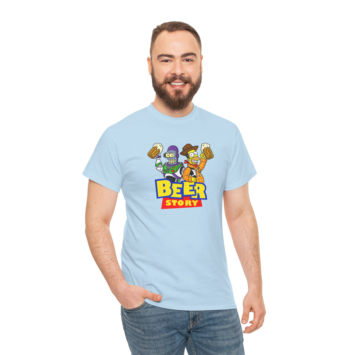 Beer Story T-Shirt — Funny Cartoon Beer Buddies Graphic Tee