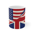 USA / UK British Flag Ceramic Coffee Mug — USA & UK Union Double-Sided 11oz/15oz